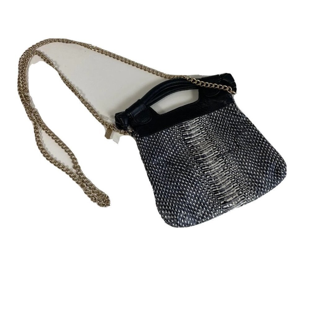 Foley & Corinna Chain Strap Handle Crossbody City‎ Bag Purse Gray Small Zip Flap